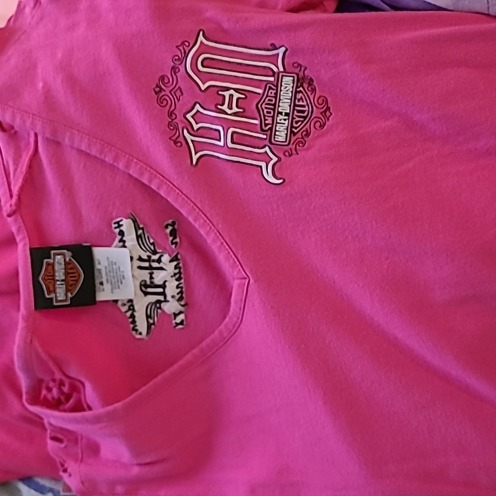 Pink Med Harley Davidson t-shirt Women's